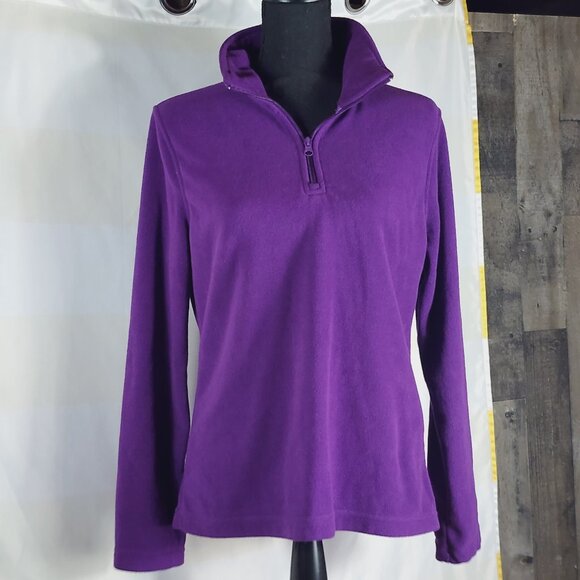 Faded Glory Tops - Faded Glory Pretty Purple Poly Fleece Half Zip Pullover Long Sleeve Top M 8/10